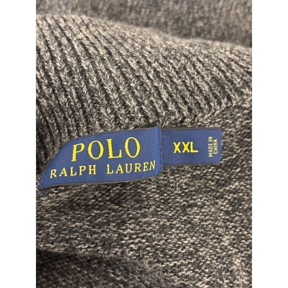Polo Ralph Lauren Mens Sweater 2XL Gray 1/4 Zip Knit Mock Neck Pullover Preppy - Picture 5 of 9